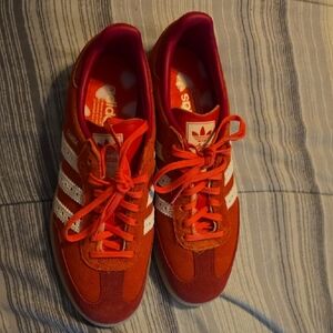 Adidas Red and White Sneakers